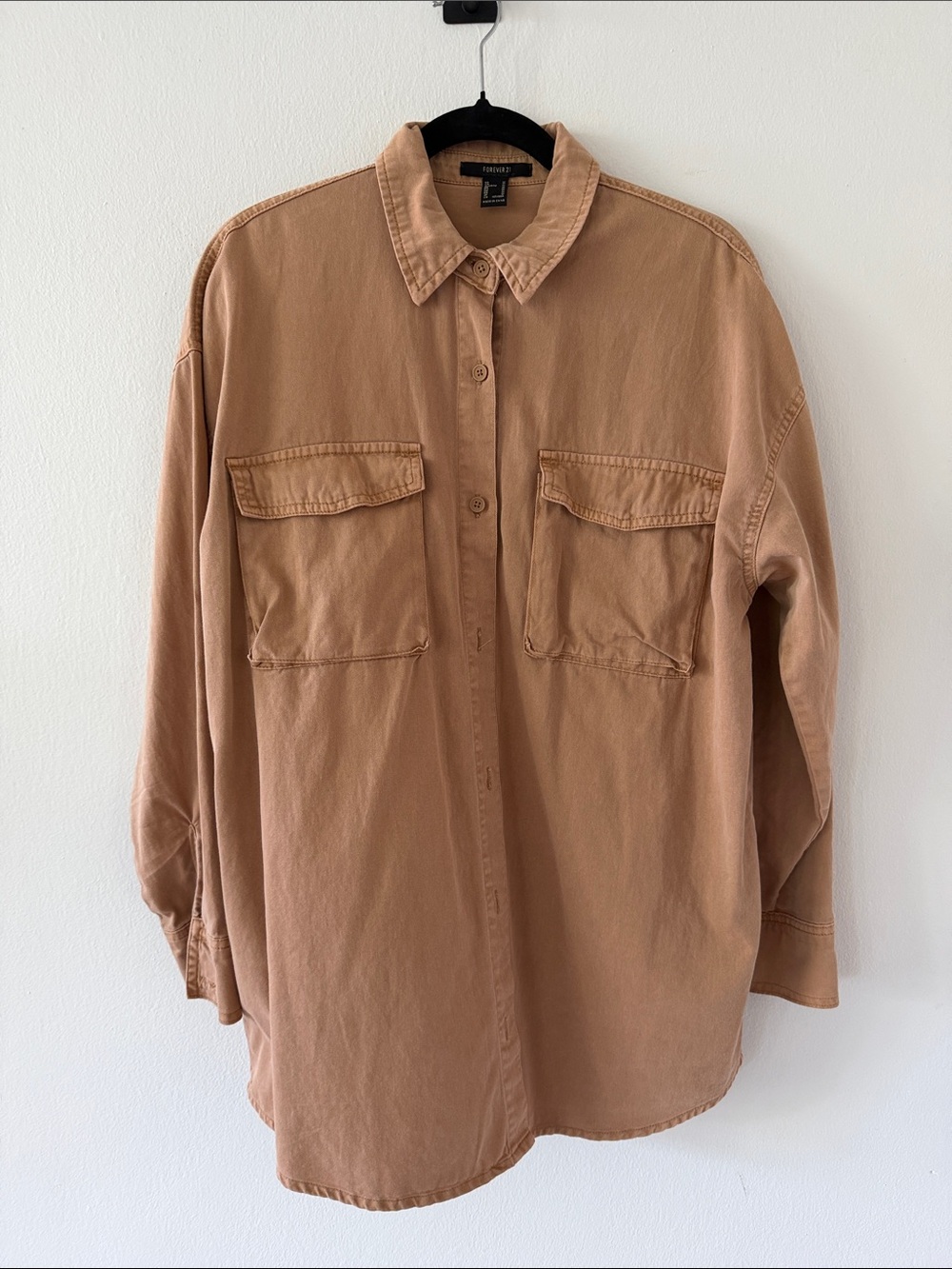 Forever 21 Washed Tan Utility Shirt Jacket